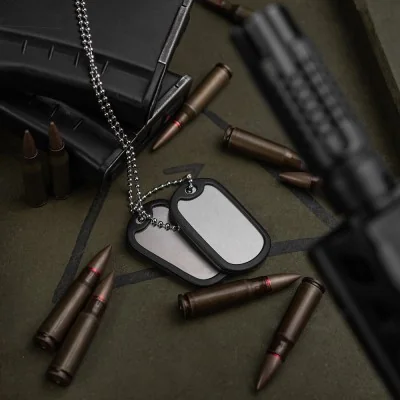 Plaque d'identité Dog-Tag US Militaire M-Tac