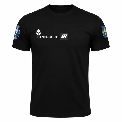 T-Shirt Piqué Gendarmerie Dep Cooldry 180gm² Noir *
