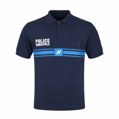 Polo Police Municipale MC Bouton Marine *